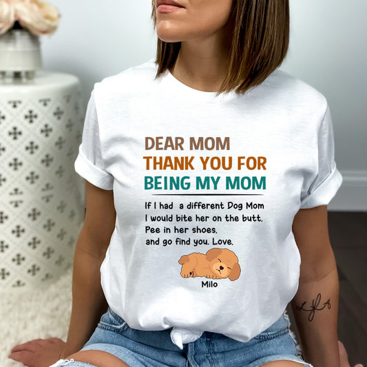 Dear Mom Thank You For Being My Mom - Bella Canvas