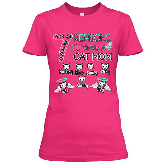I Love Being a CAT Mom. Custom Shirt with CAT Names on Shirt (70% OFF Today) Most Moms Buy 2-4 Shirts