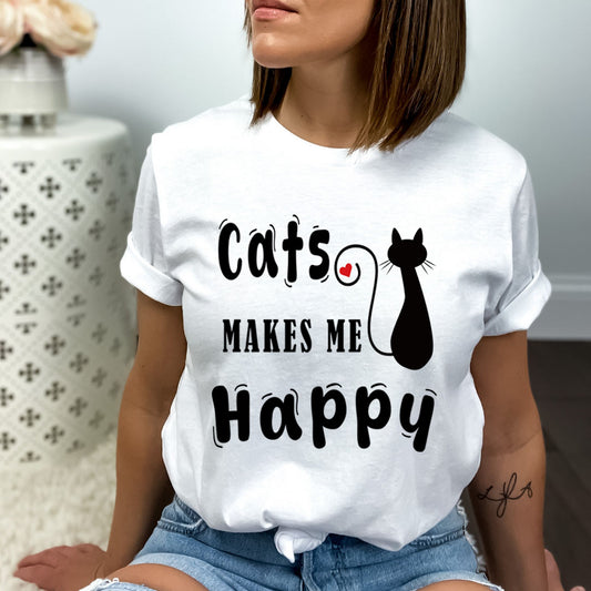 Cats Makes Me Happy  - Bella Canvas