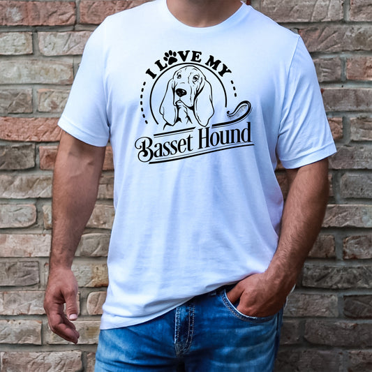 I Love My Basset Hound- Unisex Tee