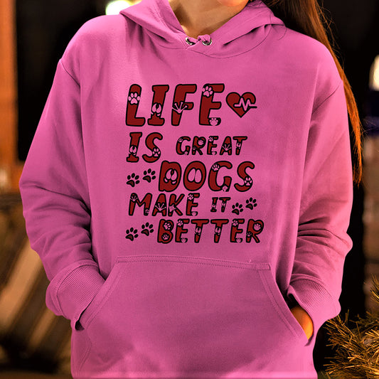 "LIFE IS GREAT" Hoodie and sweatshirt