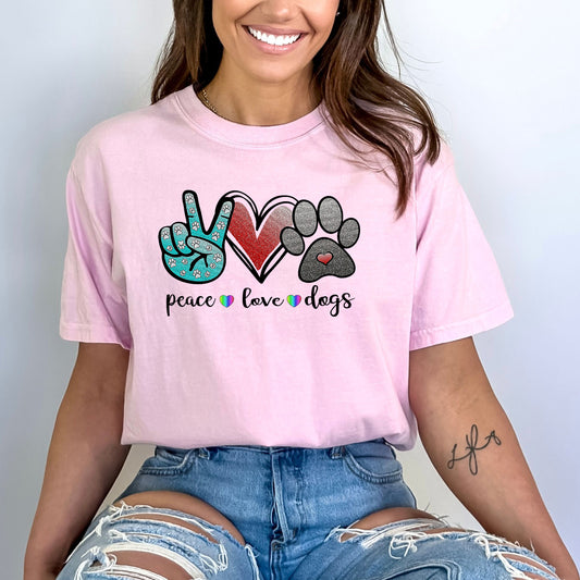 Peace. Love. Dogs-Bella Canvas