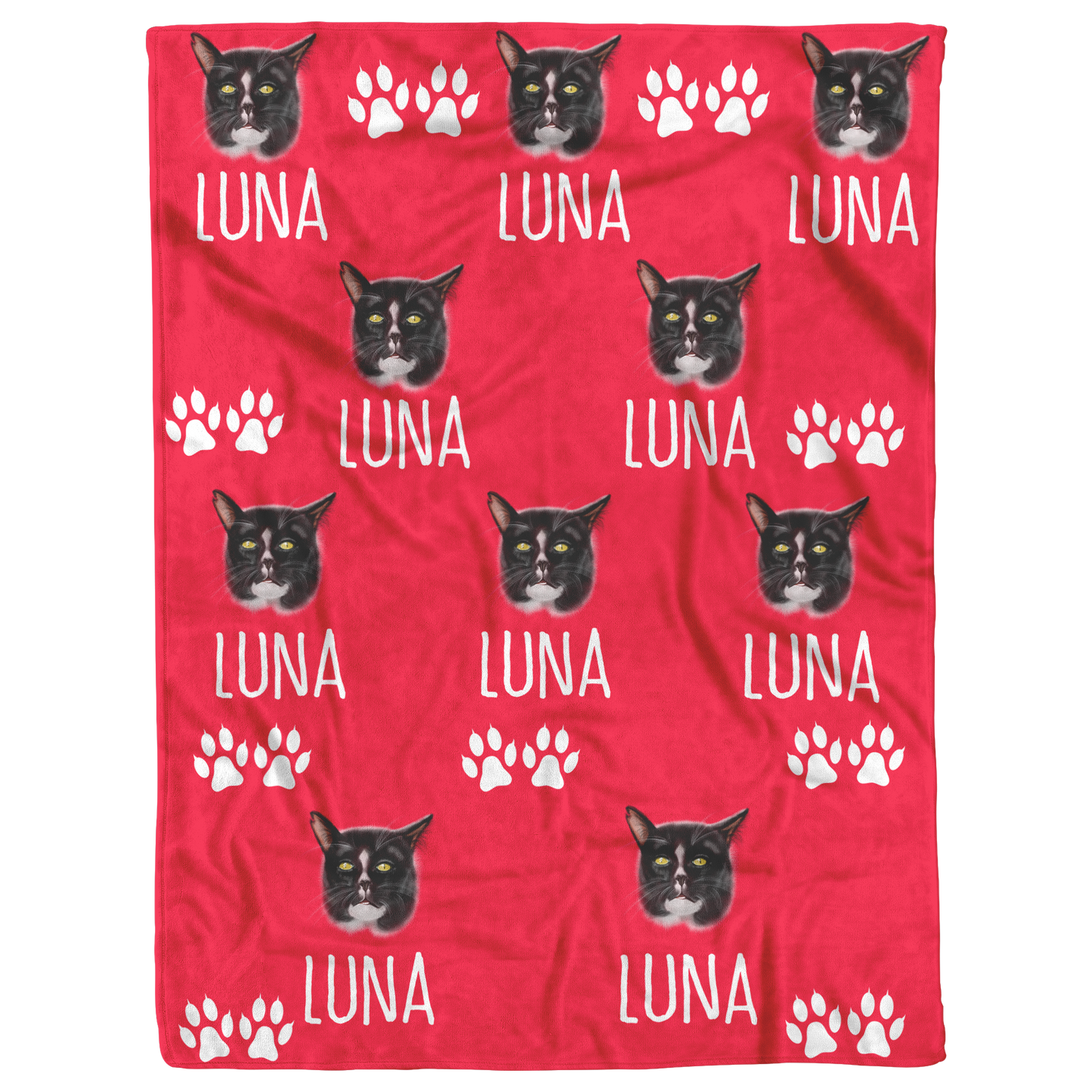 Customized Blanket With Name and Photo of Pet