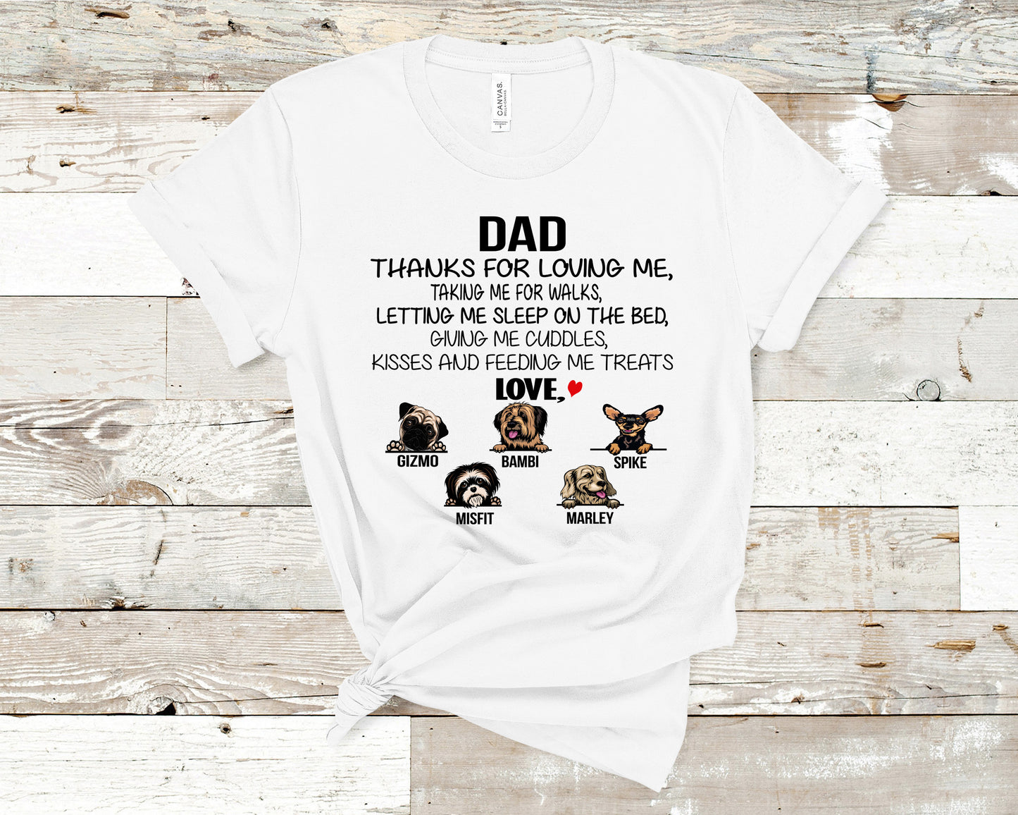 ''DAD THANKS FOR LOVING ME, TAKING ME FOR WALKS''