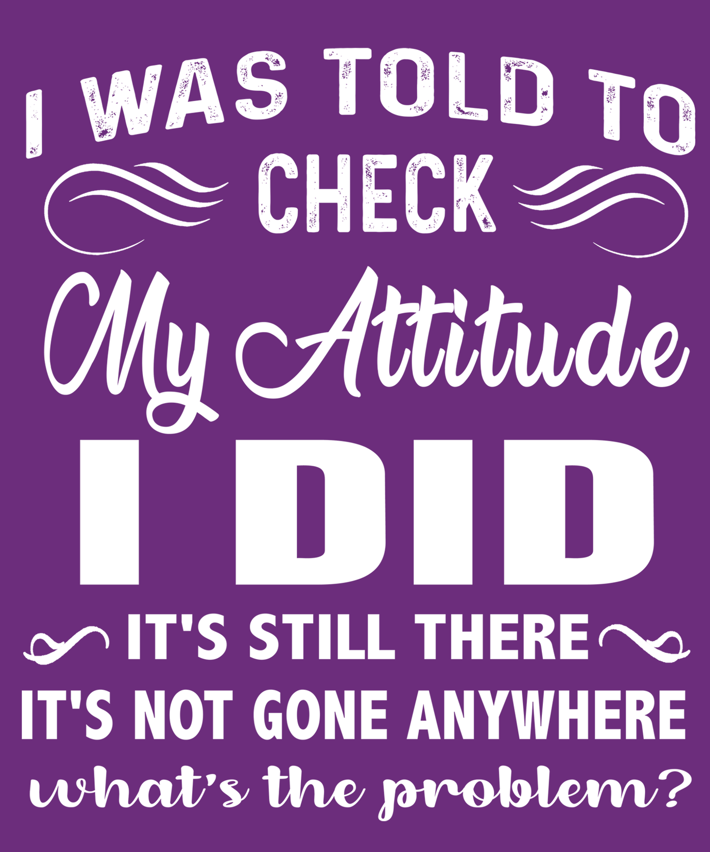 "CHECK MY ATTITUDE I DID"