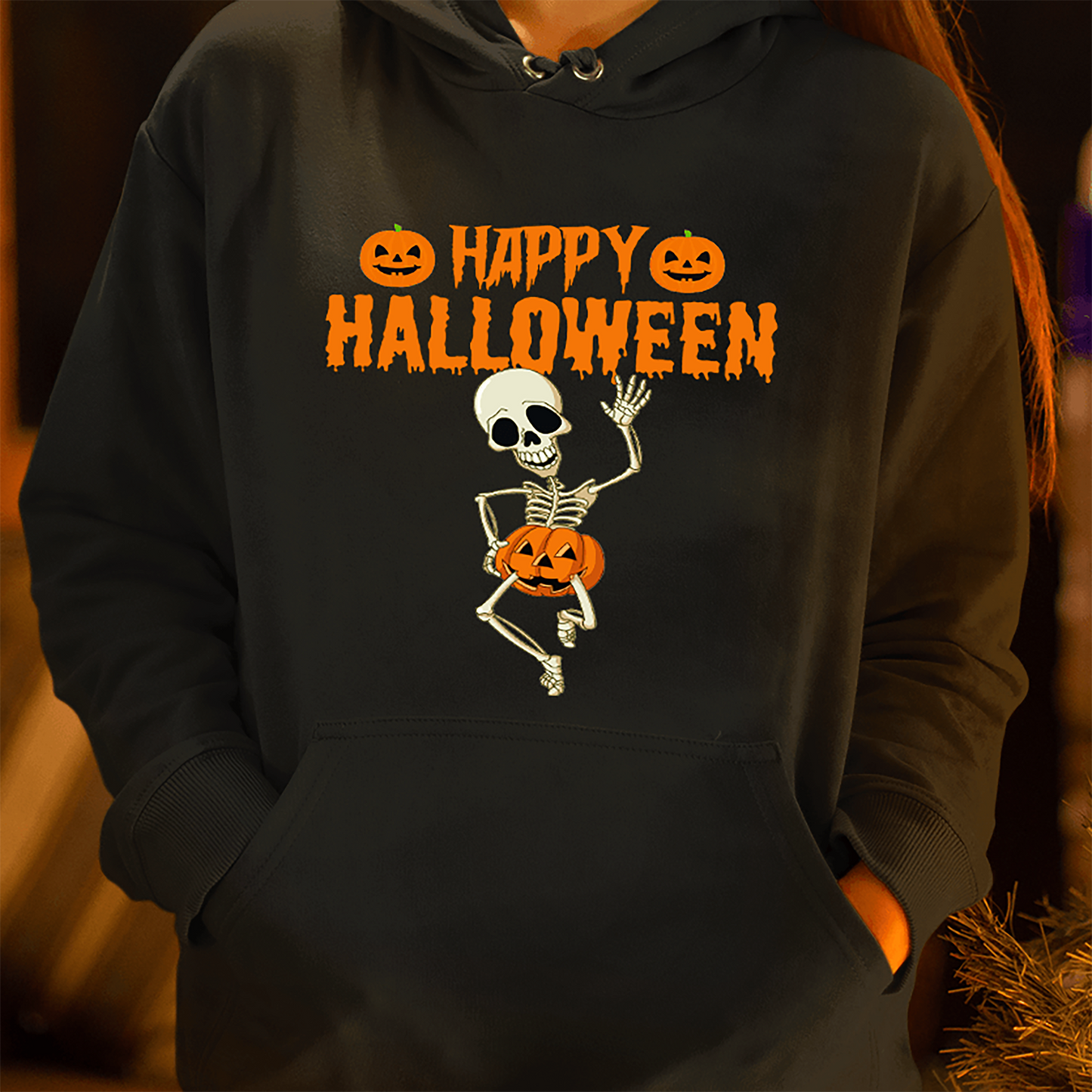 "HAPPY HALLOWEEN DANCING SKELETON"