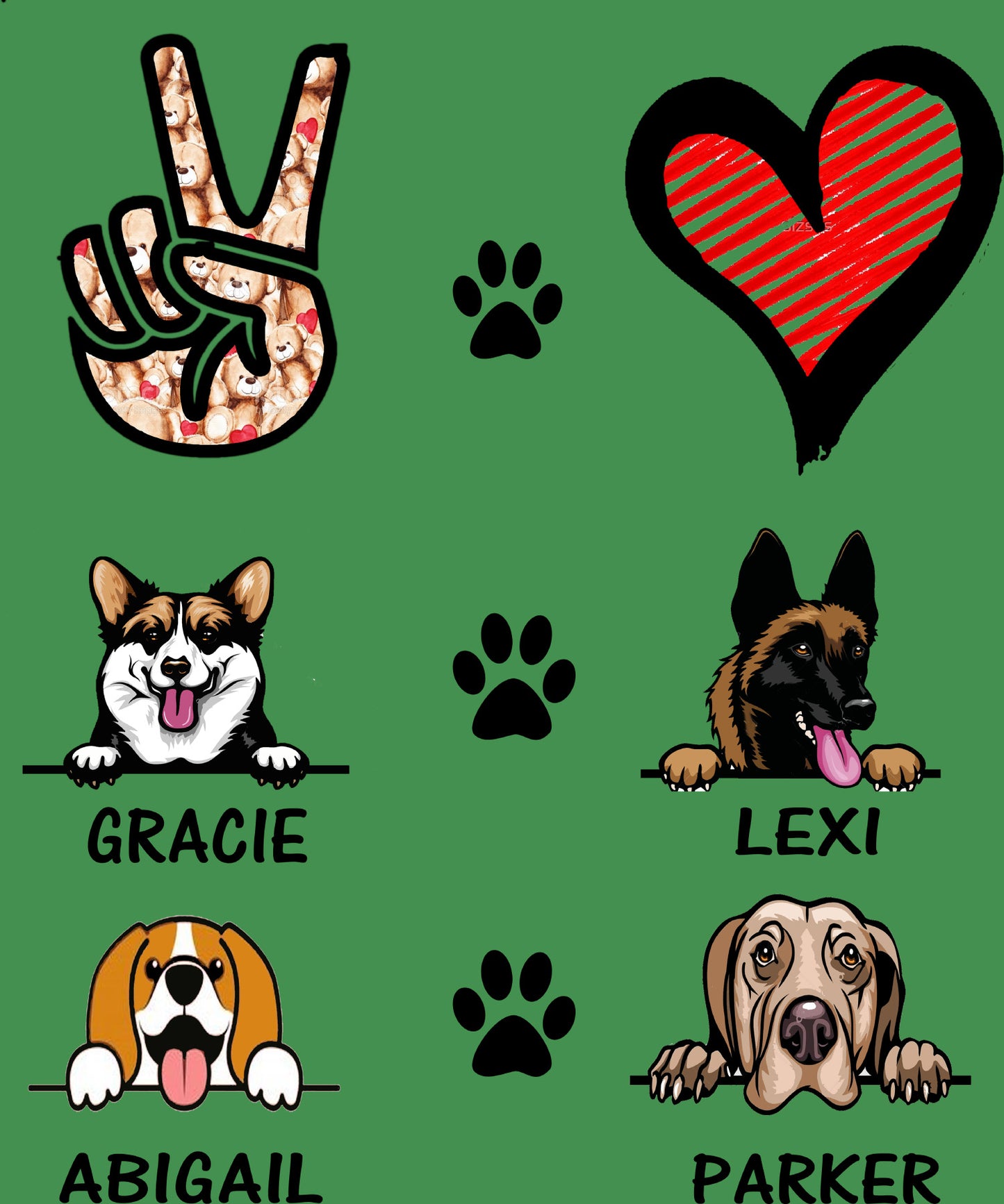 "Customized Your Dog breed with Names"