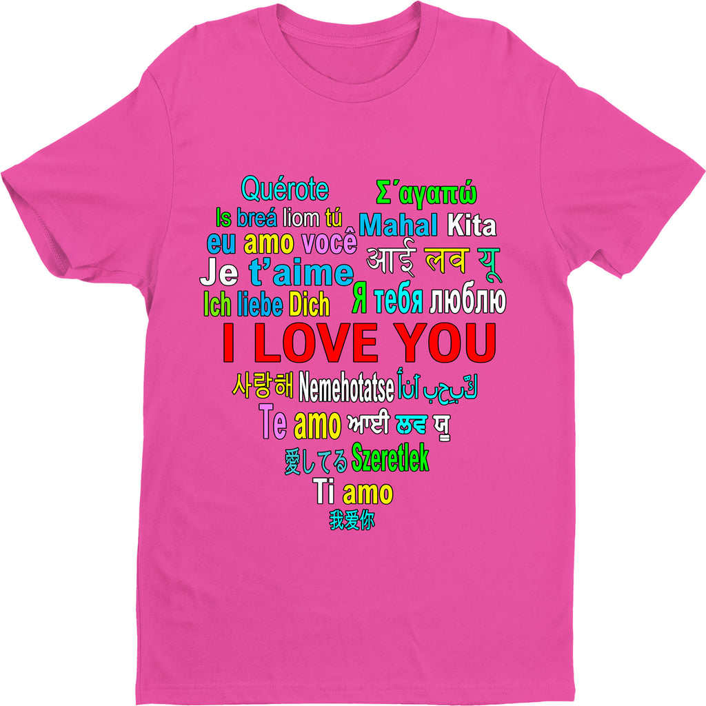 " I LOVE YOU.... ",  Shirt Flat shipping (50% off Today) - Pink