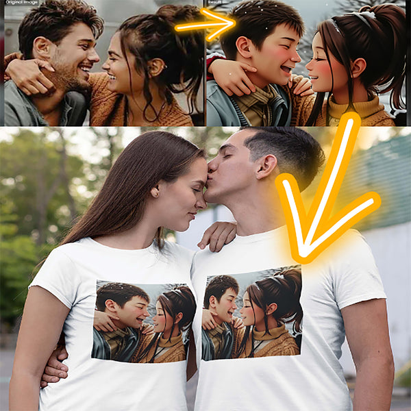 Valentine Special Couple Tshirts With Your Picture