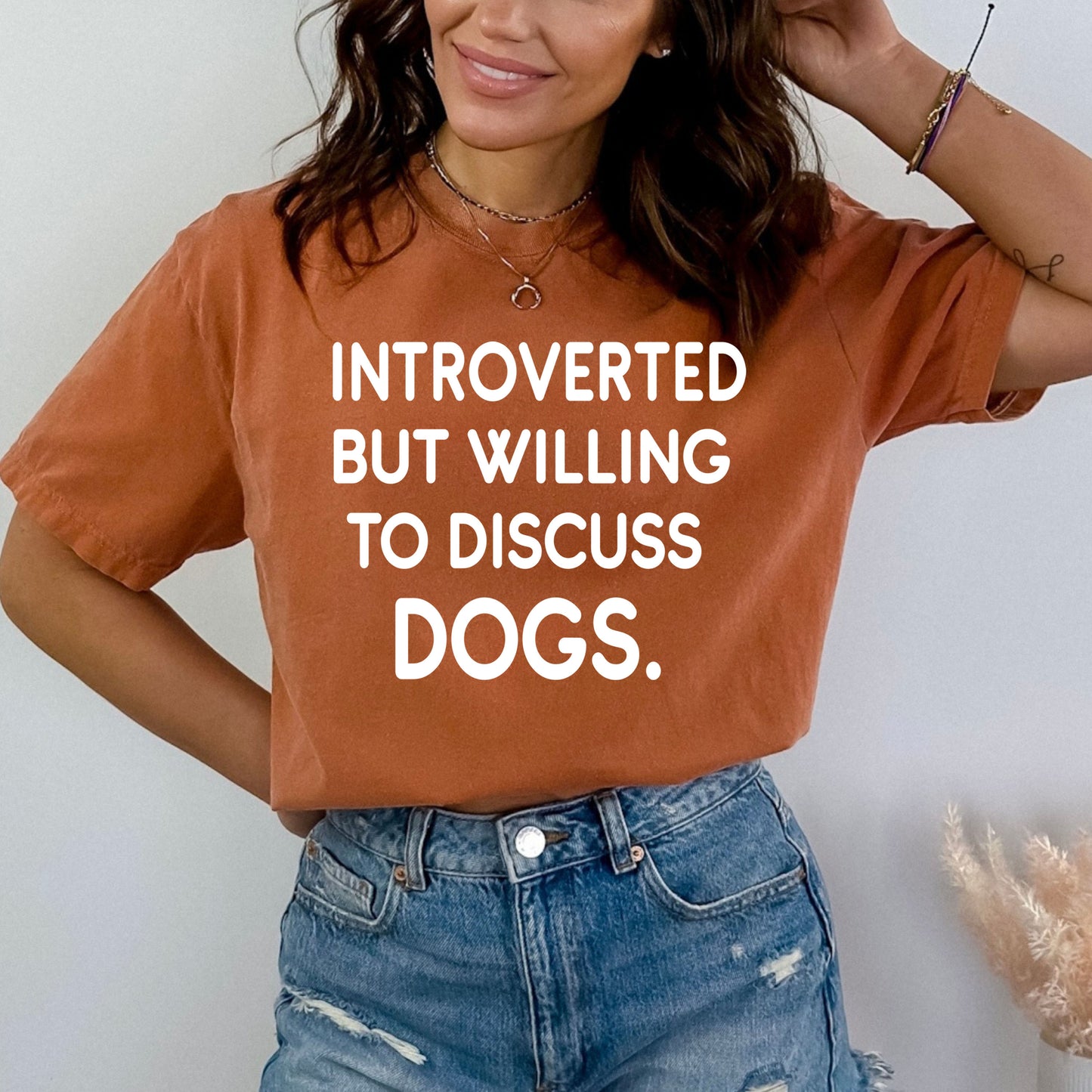 Introverted But Willing To Discuss Dogs - Bella canvas