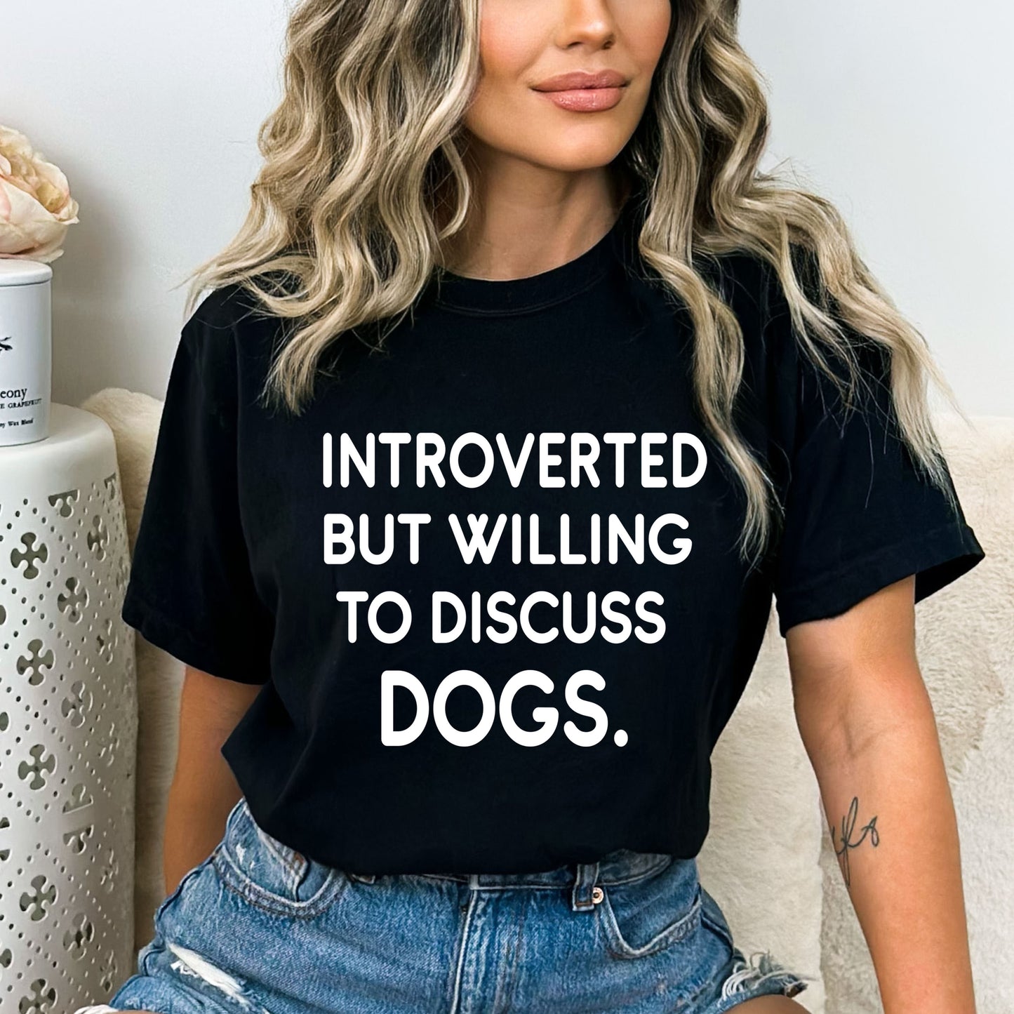 Introverted But Willing To Discuss Dogs - Bella canvas