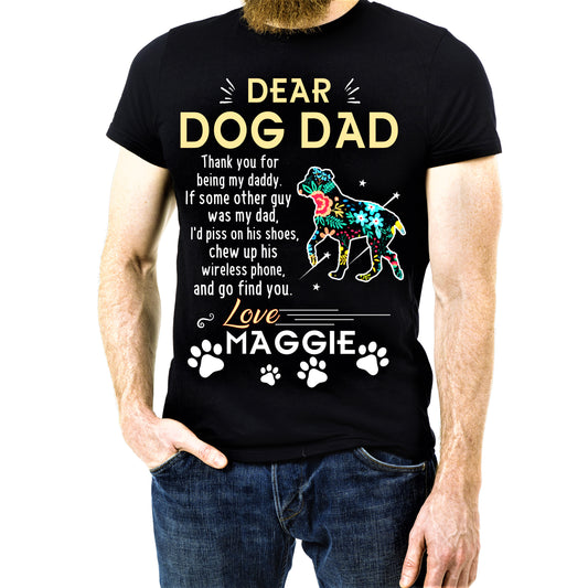 Dear Dog Daddy, Custom Shirt with Dog Name (70% OFF Today ). For Dog Dad.