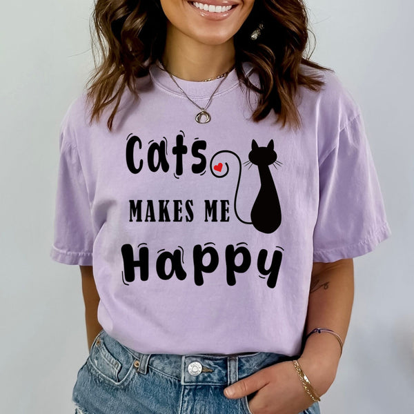 Cats Makes Me Happy  - Bella Canvas