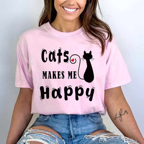 Cats Makes Me Happy  - Bella Canvas