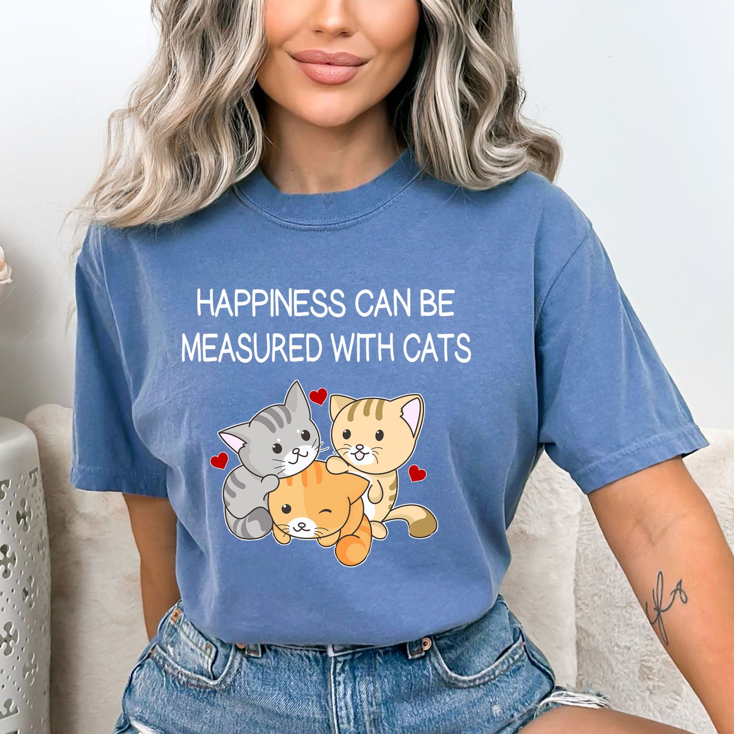 Happiness Can Be Measured With Cats - Bella canvas