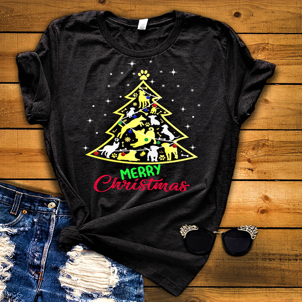 Merry Christmas New Dog Tree Shirt, For Dog Lovers (70% OFF Today) Christmas Special