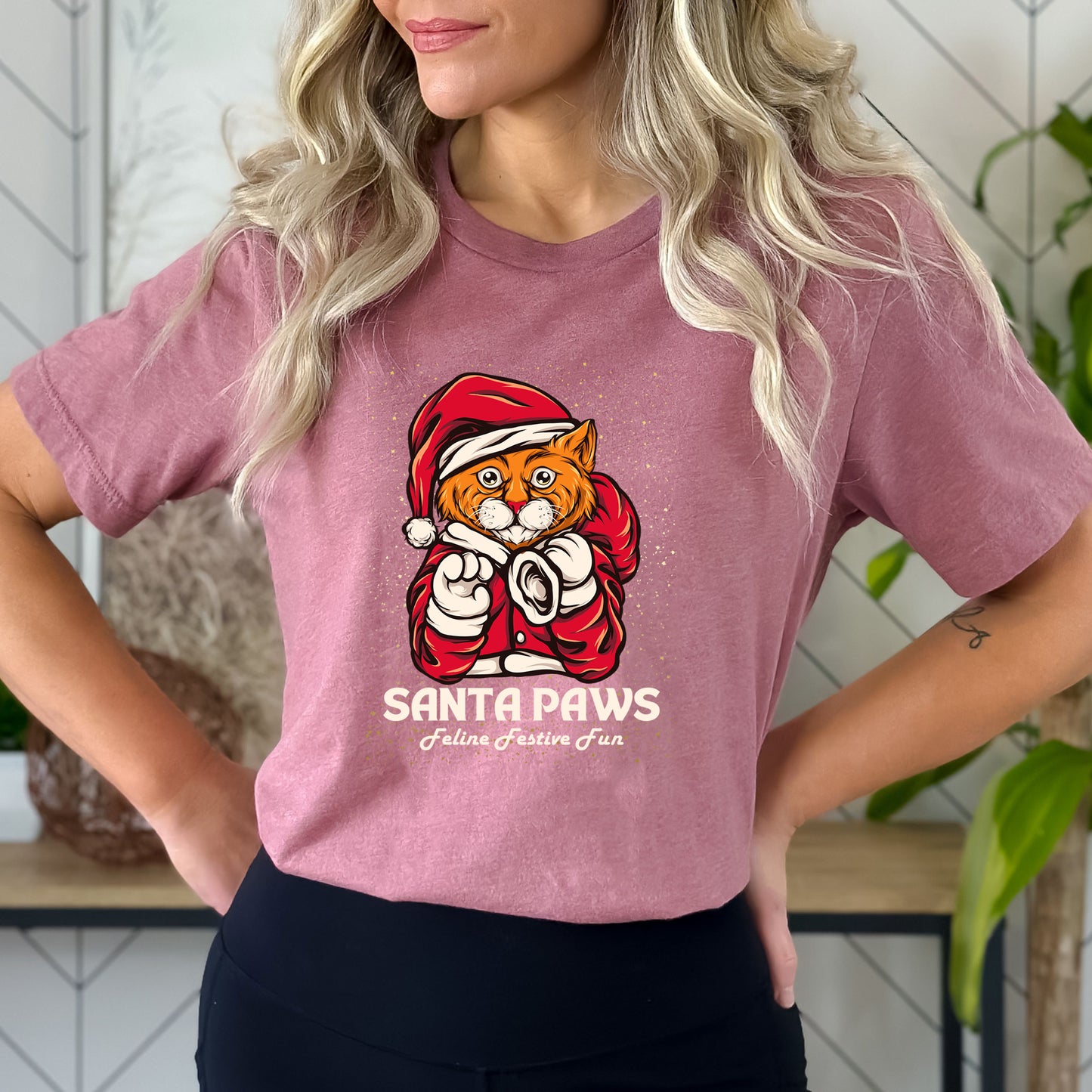 Santa Paws ( Christmas Cat )- Bella canvas
