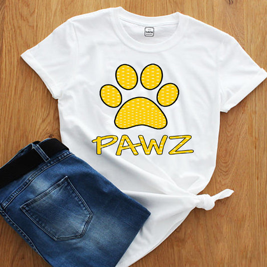 "PAWZ" T-SHIRT- YELLOW DESIGN