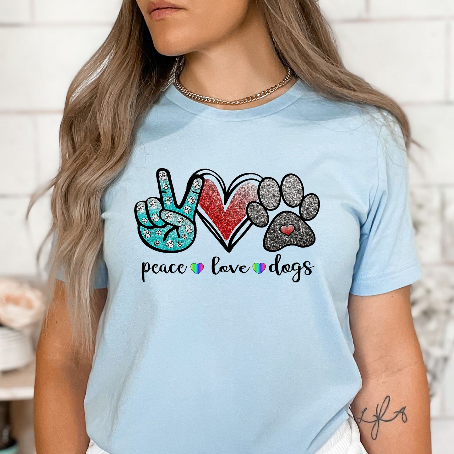 Peace. Love. Dogs-Bella Canvas