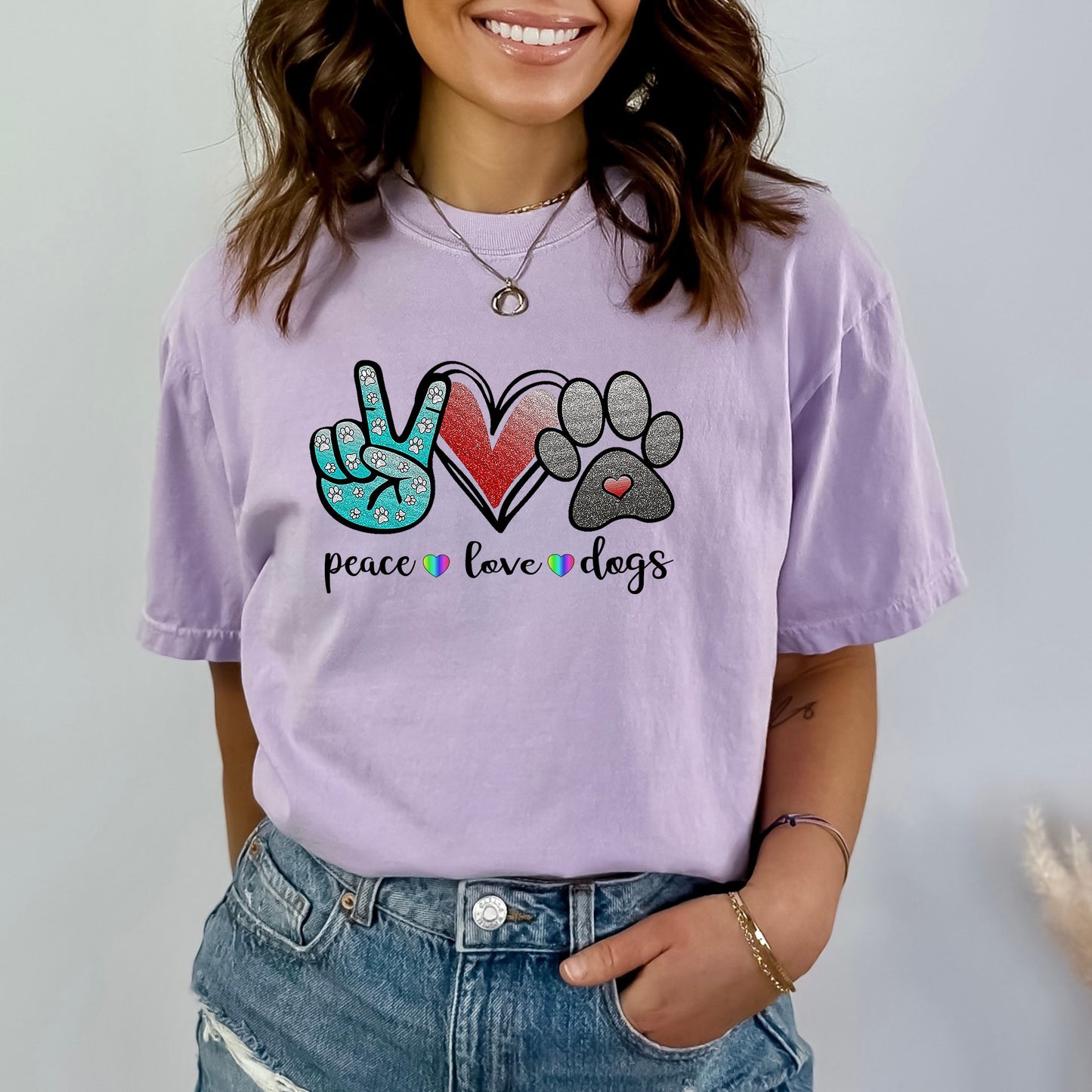 Peace. Love. Dogs-Bella Canvas