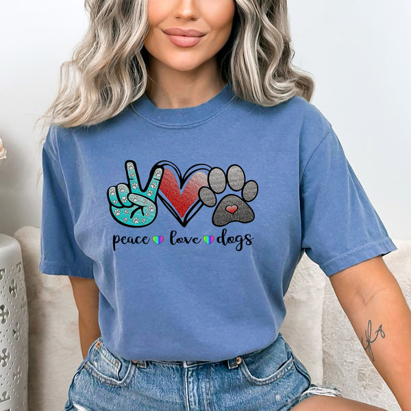 Peace. Love. Dogs-Bella Canvas