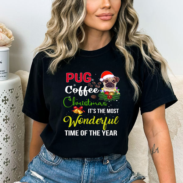 Pug Coffee Christmas - Bella canvas