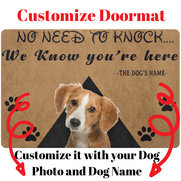 No Need To Knock Customize Dog Name and Dog Picture , Pets Special Doormat For Homes Exclusive ( Best price Deal)