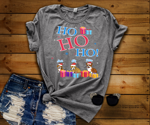 "HO HO HO" dog Special with Personalize Dog name and Characters"(50% off Today)