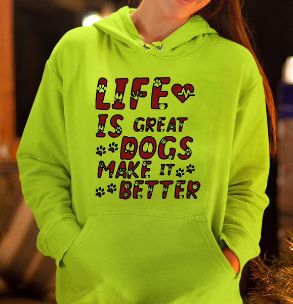 "LIFE IS GREAT" Hoodie and sweatshirt