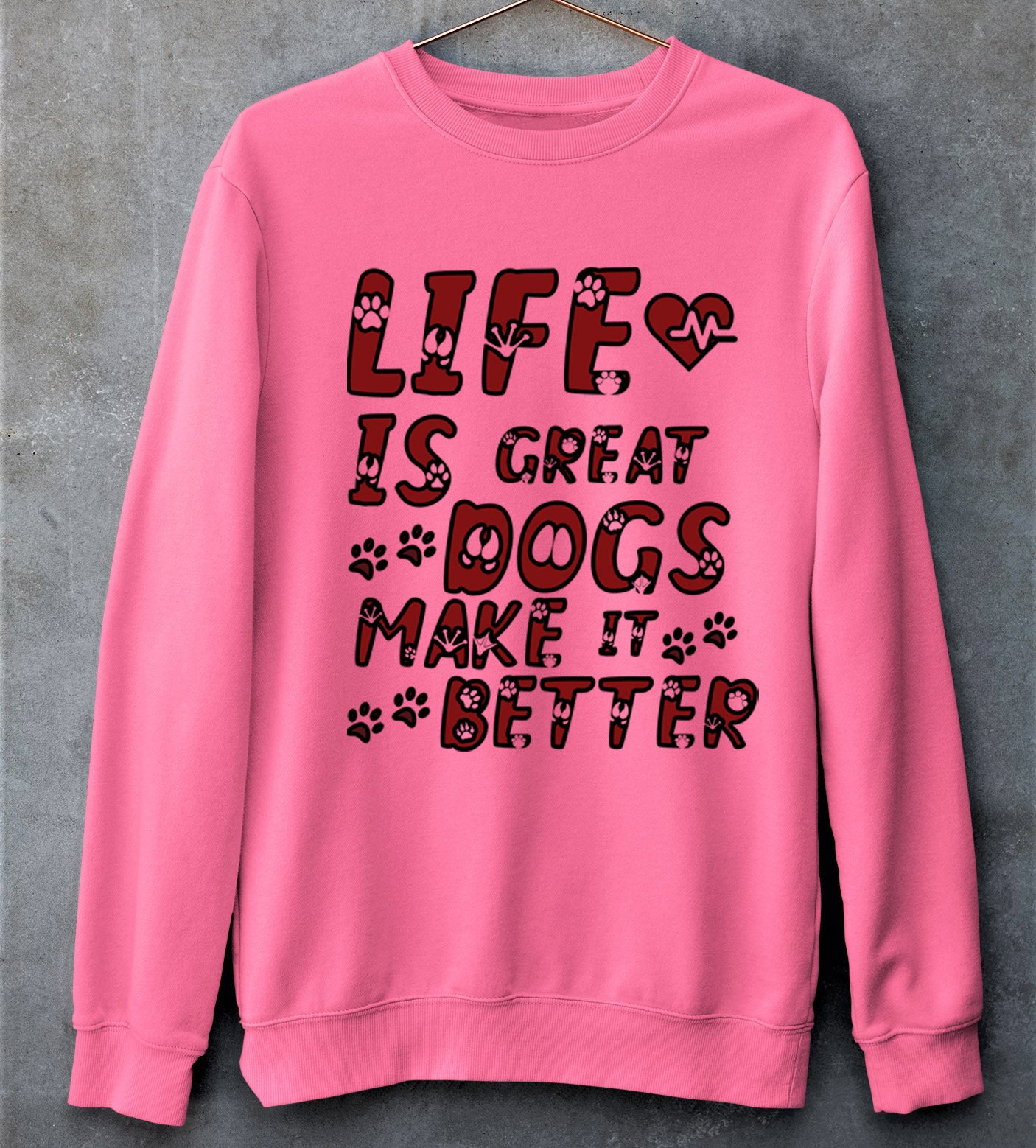 "LIFE IS GREAT" Hoodie and sweatshirt
