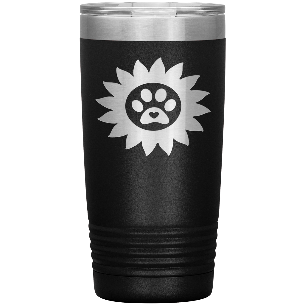 "PAWS WITH SUNFLOWER ROSES"- TUMBLER