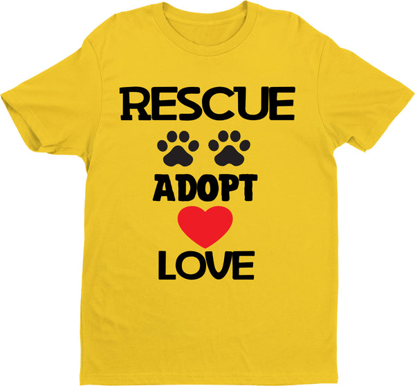 "RESCUE ADOPT LOVE" T-shirt
